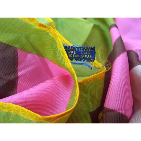 Vtg. Scarf Arnoldis? Retro Optic Psychedlic Japan 25.5" X 26" (Almost) READ - Picture 7 of 12